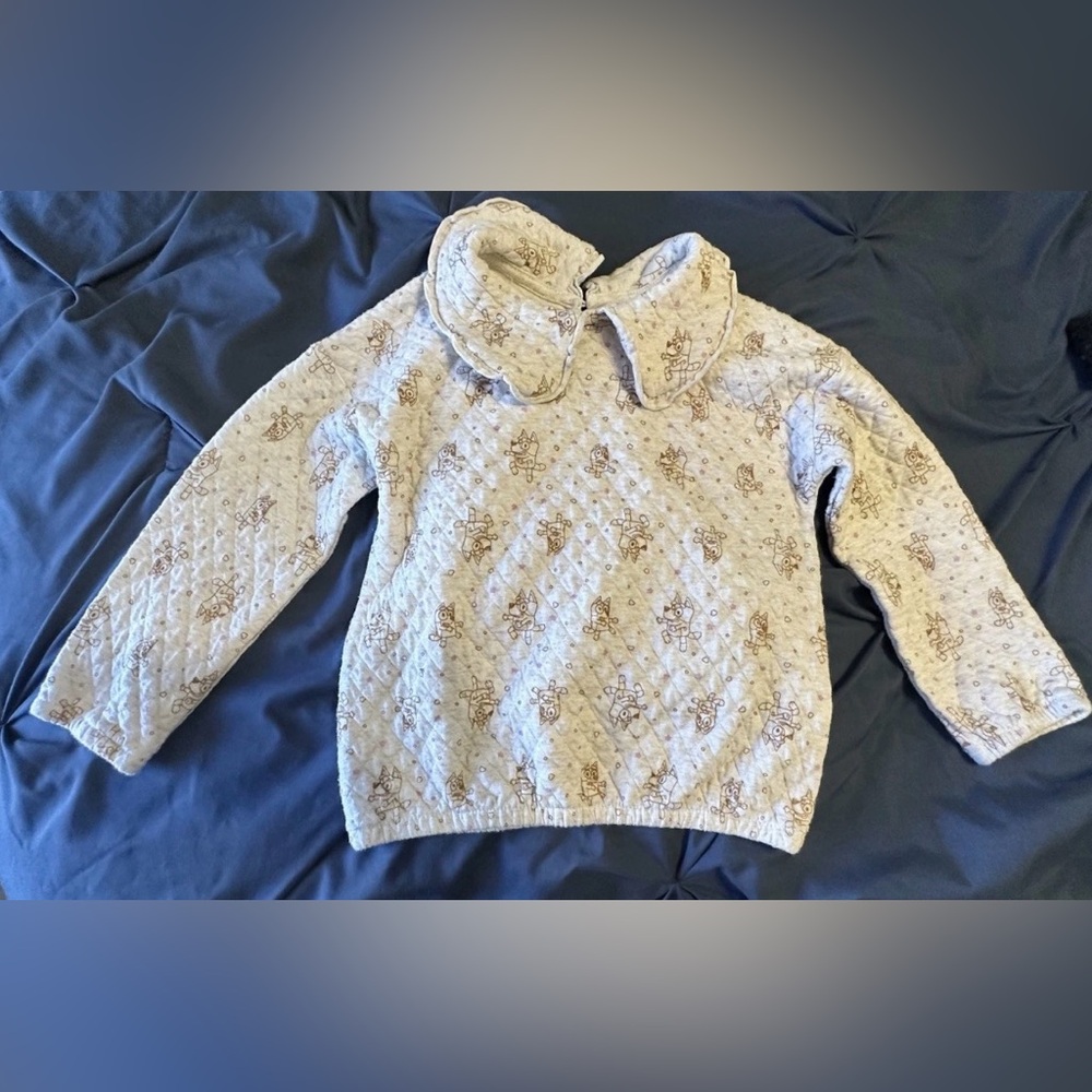 Bluey toddler girls' quilted fleece pullover sweatshirt Size 5T